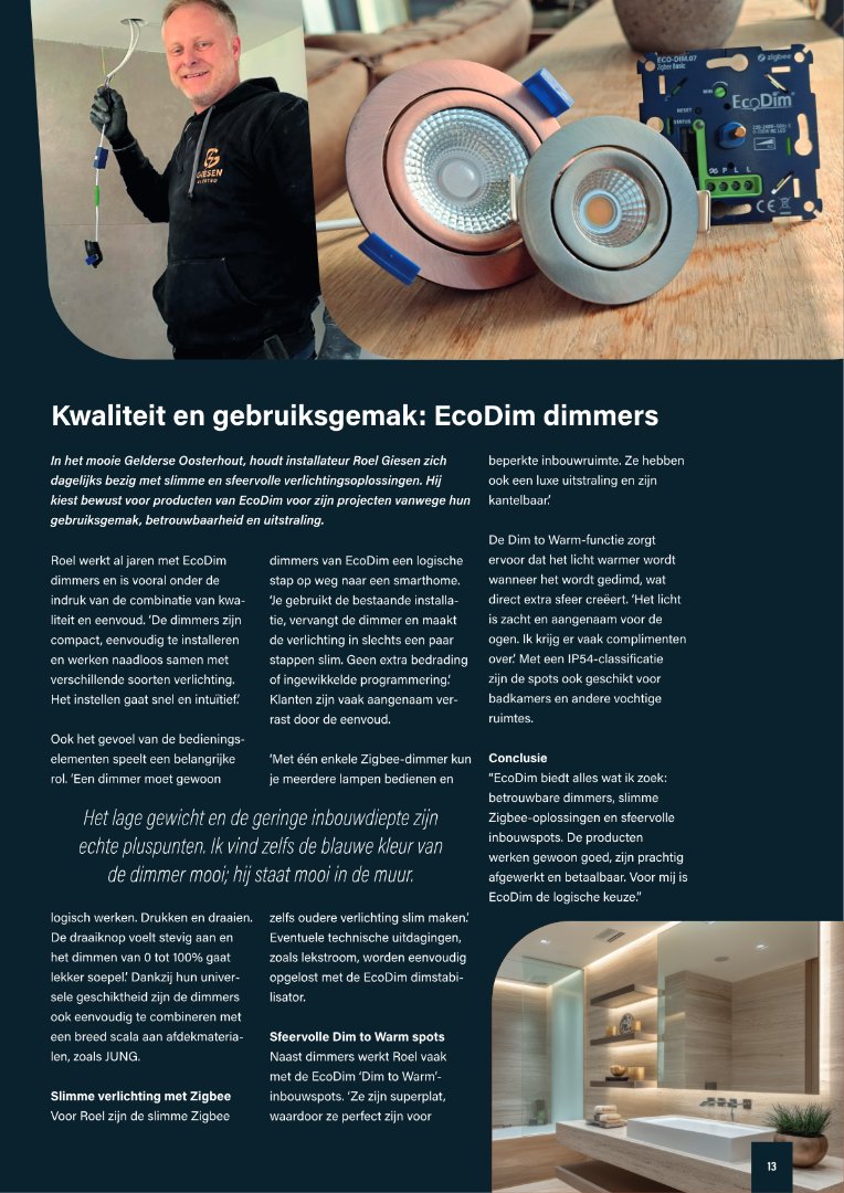 Roel Giesen met interview in de EcoDim-brochure 2026, pagina 13